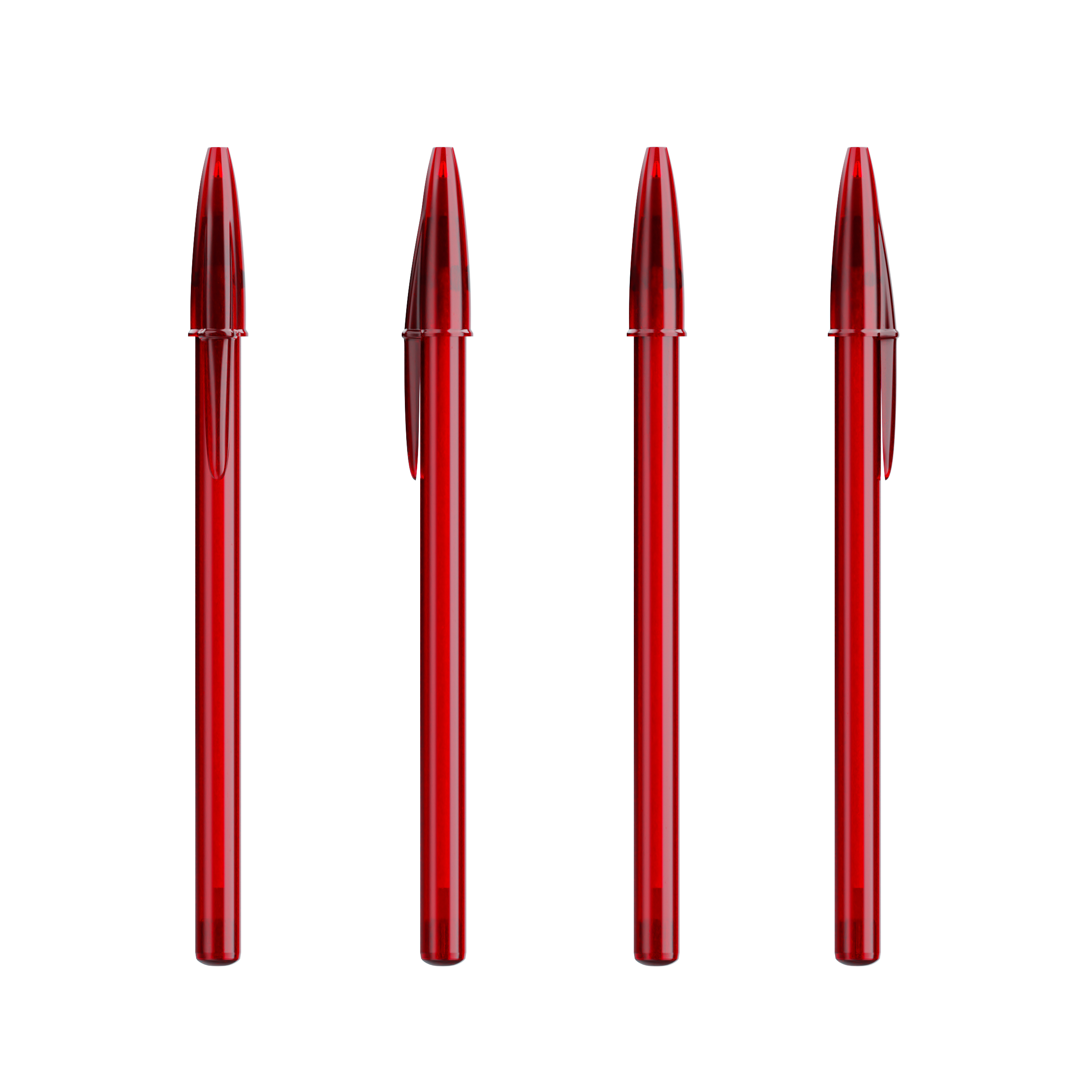 Stylo bille publicitaire BIC® Style Rouge transparent - Encre noire